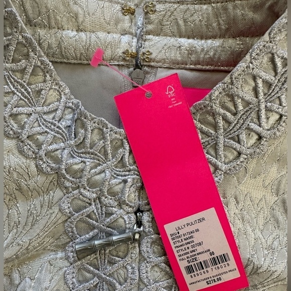 LILLY PULITZER 00 Franci Dress Seaside Grey Full Bloom Brocade NWT - Picture 11 of 16